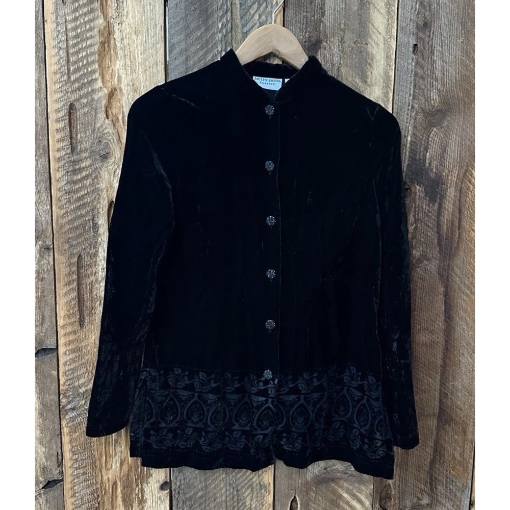 Velvet Burnout Longline Jacket Tunic S Gypsy Boho Classic Whimigoth Damask Flora